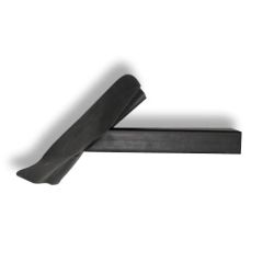 EPDM hemelwaterafvoer zijuitloop 60x80x500 mm met EPDM flap 45 graden, zijaanzicht