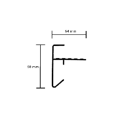 RAL 9005 dakrandprofiel 60x64mm lengte 200 cm