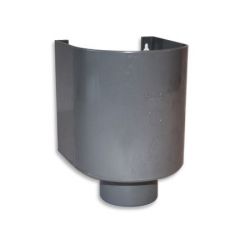 PVC vergaarbak halfrond rond 70mm voorzijde