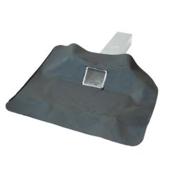 Aluminium Resitrix hemelwaterafvoeren 45° met zijuitloop van 60x100, voorzien van manchet.